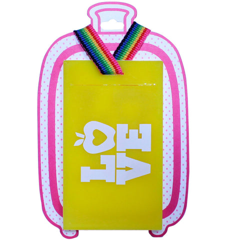 Luggage Tags Pink green and white